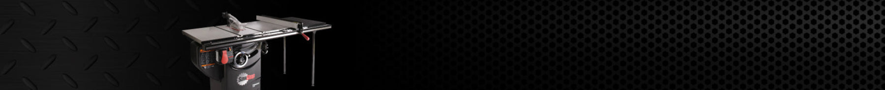 Table saw on a black background