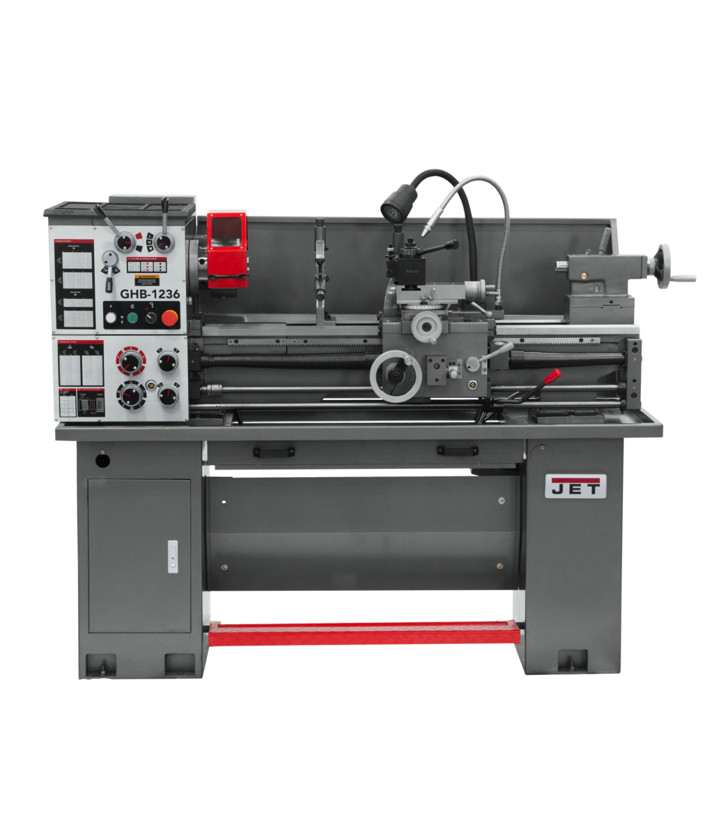 JET GHB-1236 Geared Head Bench Lathe with Newall DP700