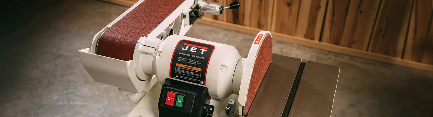 close up of Jet Belt and Disc Sander