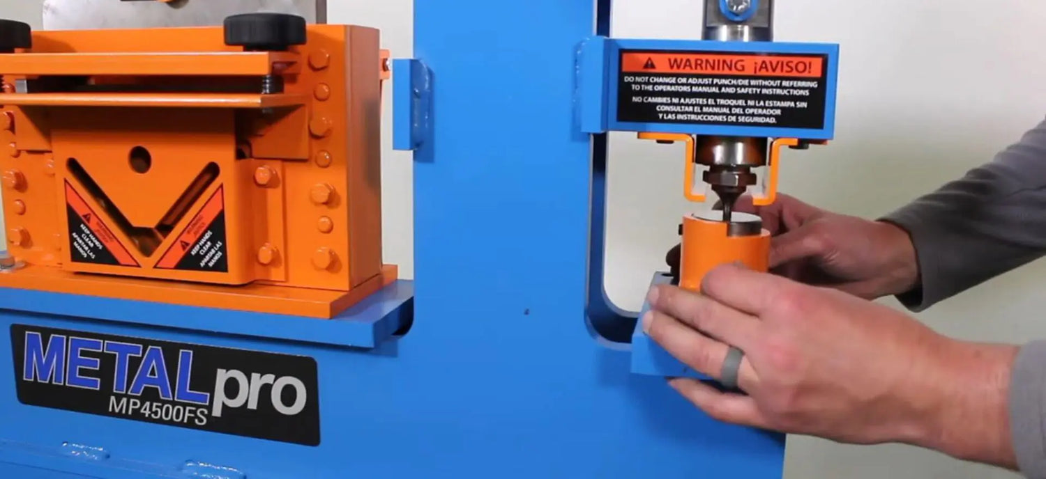 close up of metal pro punch station