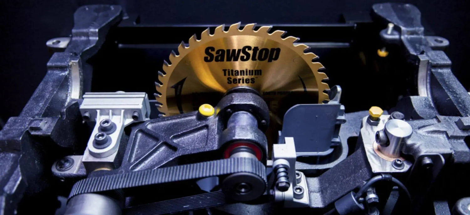 SawStop saw blade inside saw