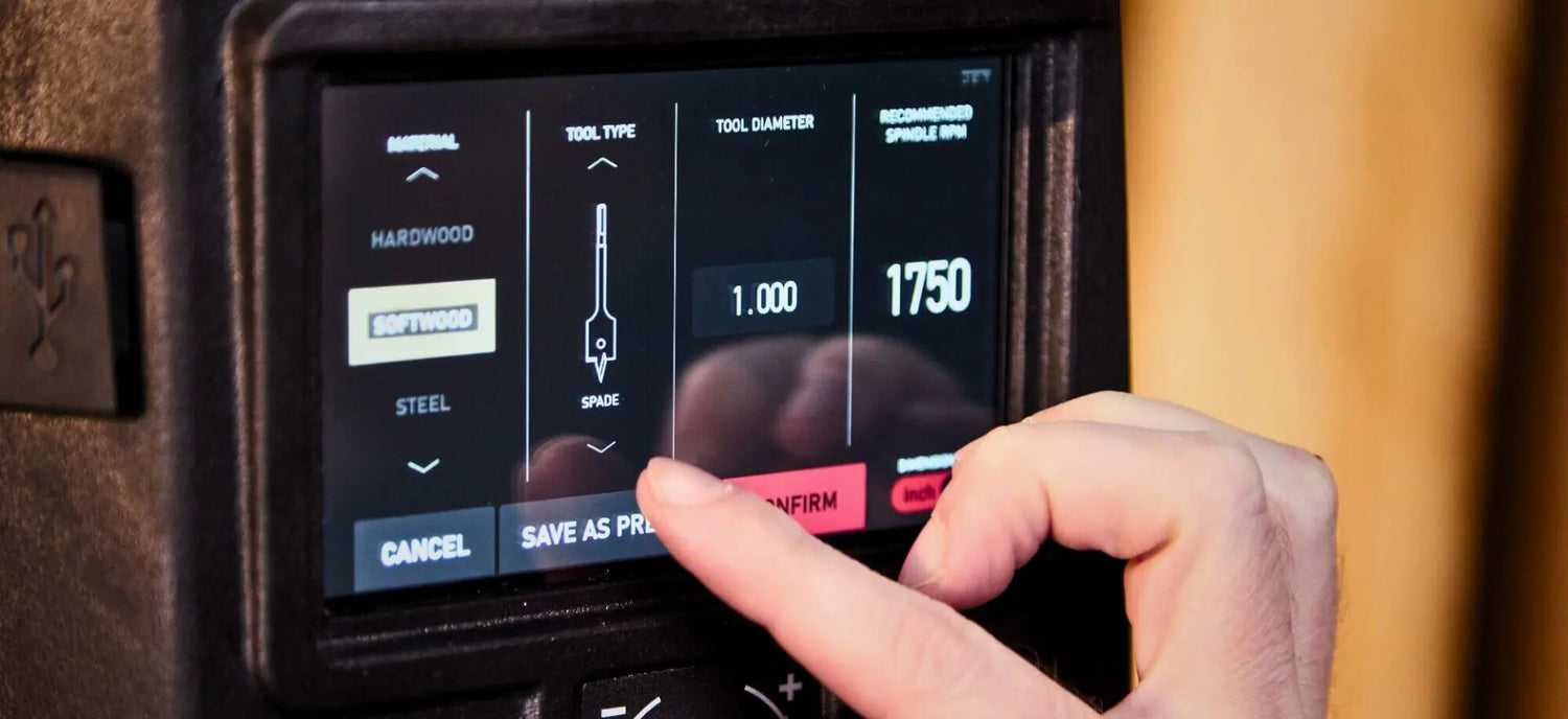 drill press configuration screen