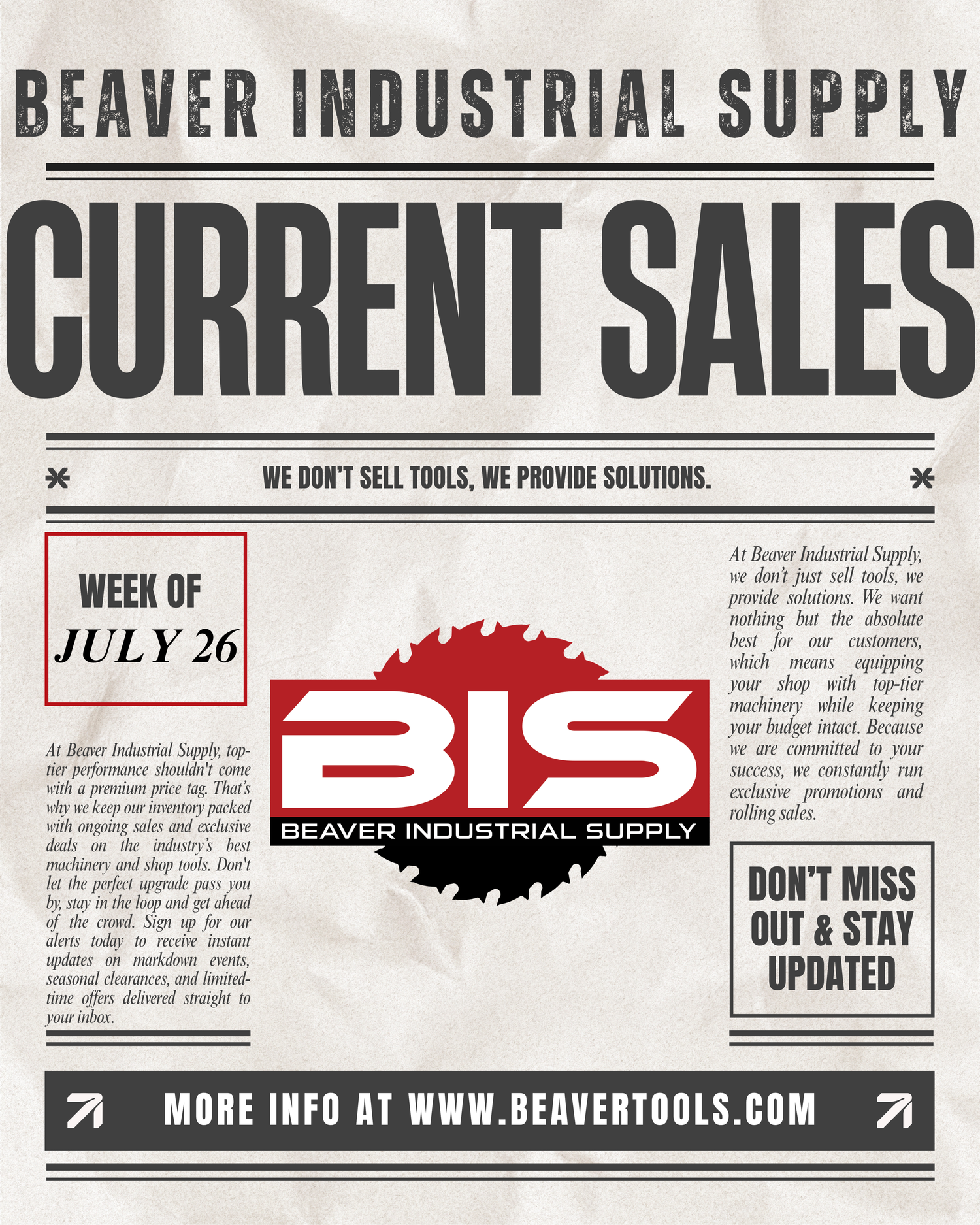 Current Sales: Week of 7/26