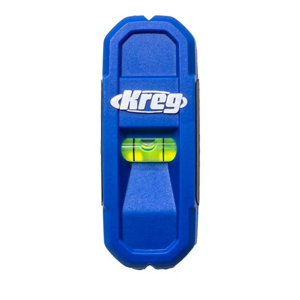 Blue Kreg magnetic locator with built in level and compact handle.