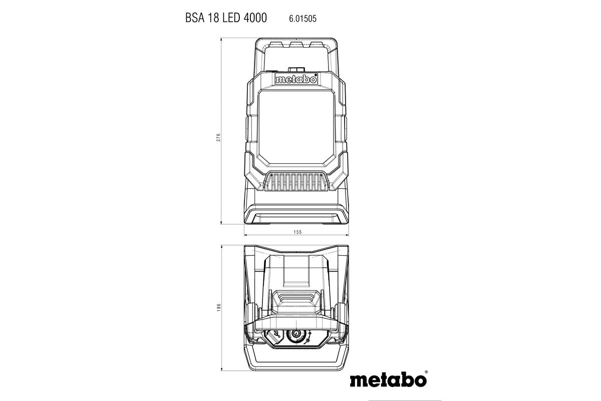Metabo 18V LED Flood Light Bare, BSA 18 LED 4000 601505850