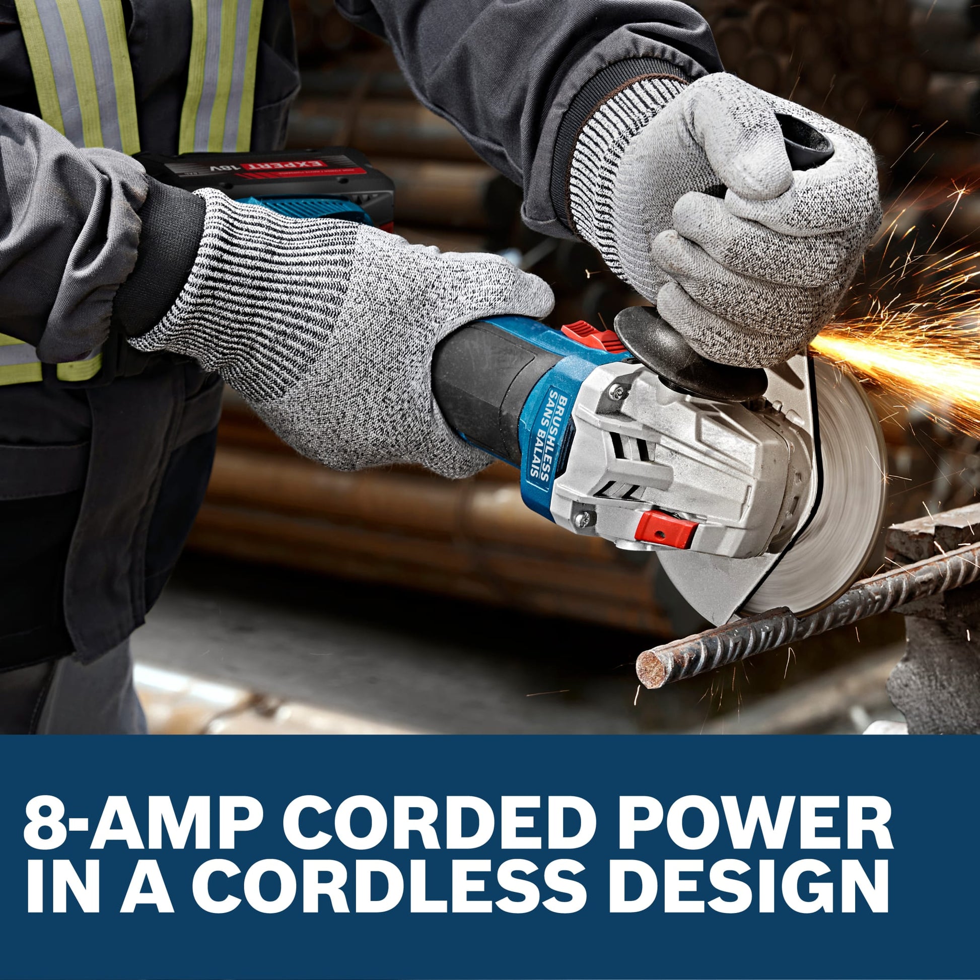 Bosch 18V X-LOCK 4-1/2" Angle Grinder with Slide Switch (Bare Tool) GWX18V-8-2N
