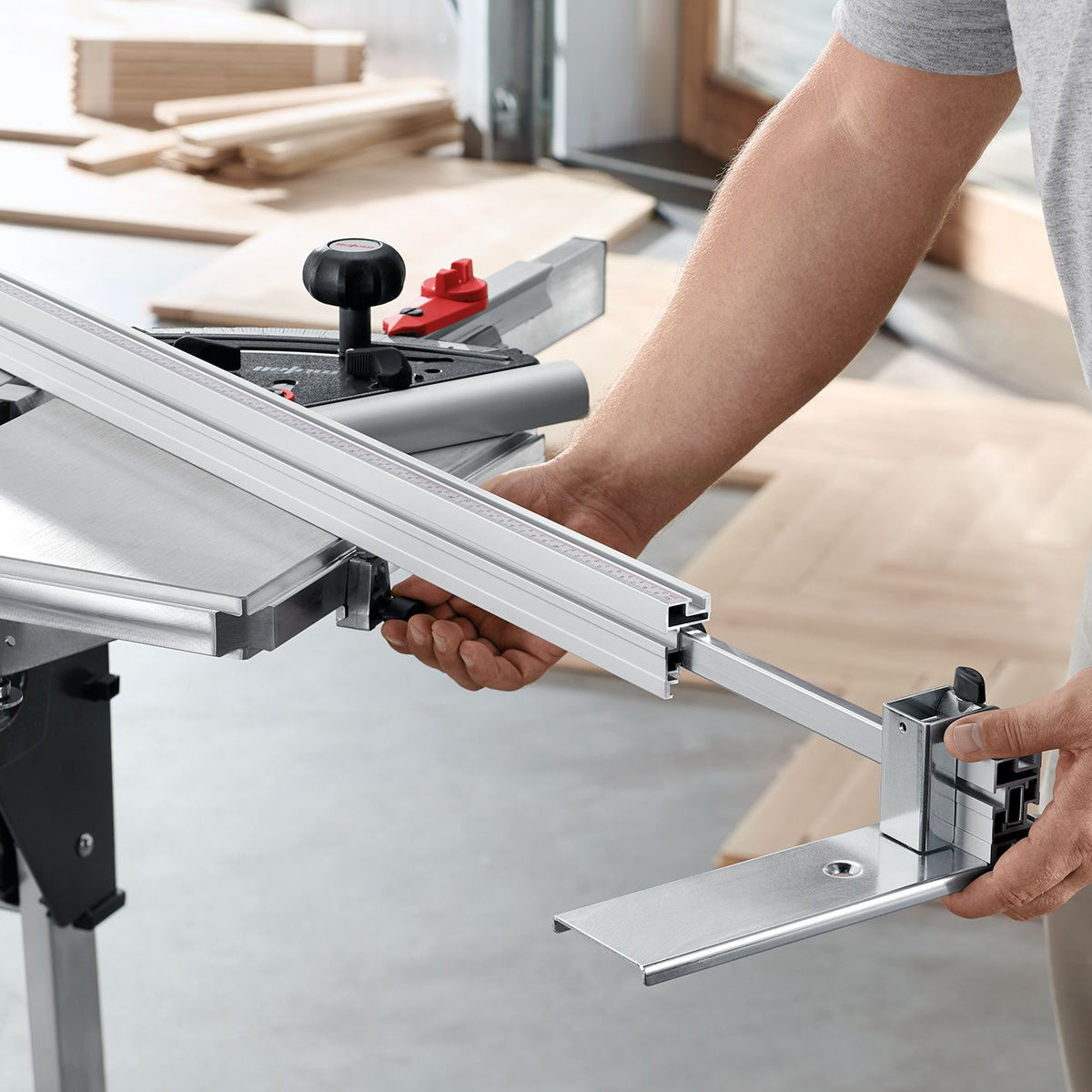 Mafell Telescopic Rod with Sheet Metal Support, 960 mm 38309