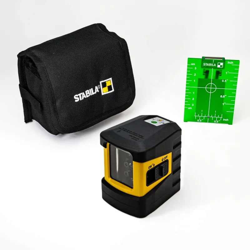 Stabila LAX 60 G Green Beam Cross Line Laser, Self-Leveling, 100 ft. Range 03280