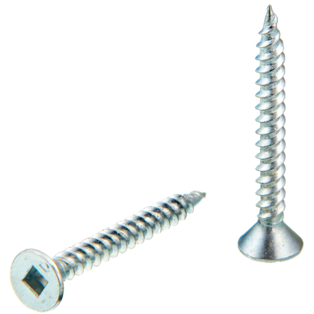 Senco #8 x 1 1/2", #2 Square, Clear Zinc, Flat, Sharp, Double Thread, 1000-Pack 08G150CSK