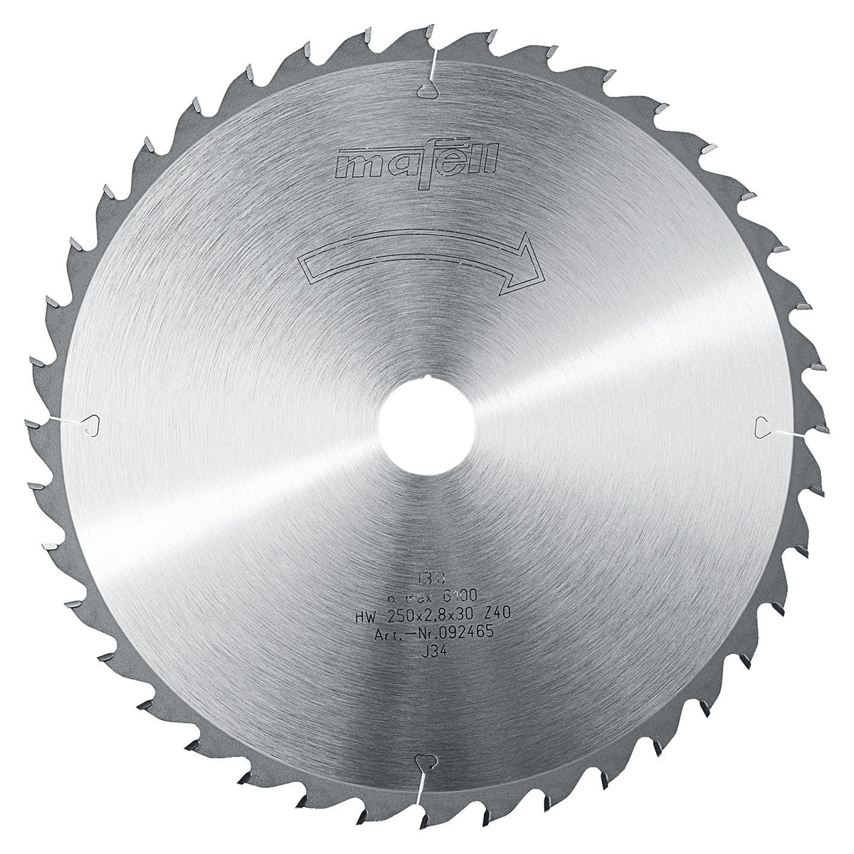 Mafell 250 mm TCT Saw Blade, 40 Teeth, AT 92465