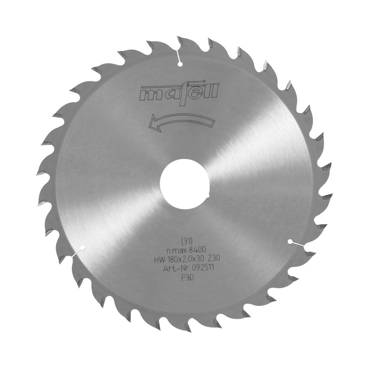 Mafell 180 mm TCT Saw Blade, 30 Teeth, Alternate Top Bevel 92511