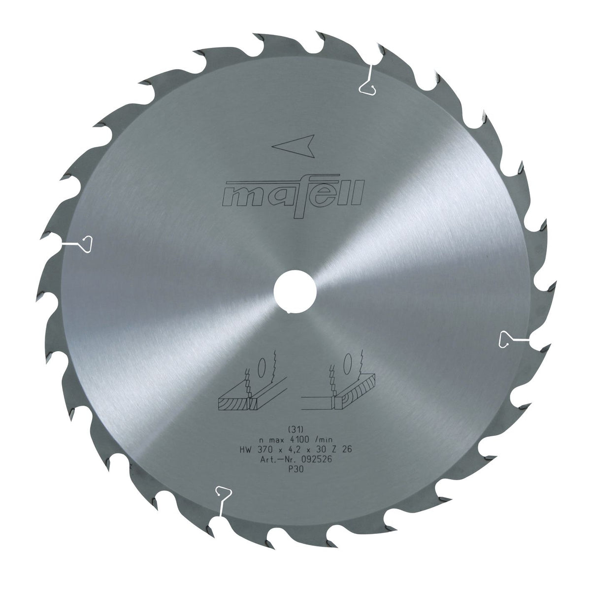Mafell 370 mm TCT Universal Saw Blade, 26 Teeth, 30 mm Arbor 92526