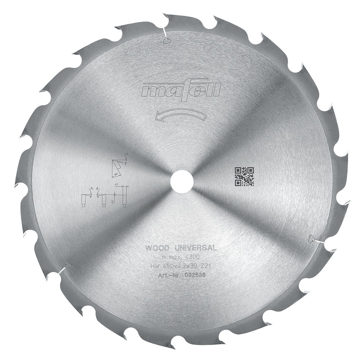 Mafell 450 mm TCT Circular Saw Blade, 20 Teeth, 30 mm Arbor 92536