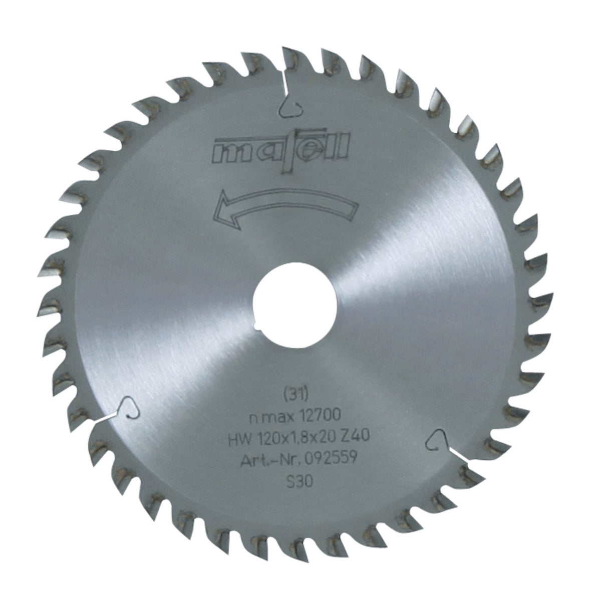 Mafell 120 mm TCT Fine-Cutting Saw Blade, 40 Teeth, FZ/TR 92559