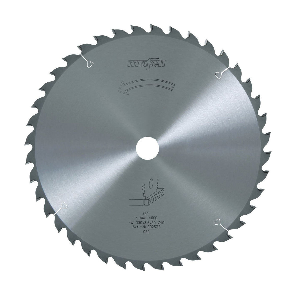 Mafell 13 in. TCT Fine-Cutting Saw Blade, 40 Teeth, 30 mm Bore 92572