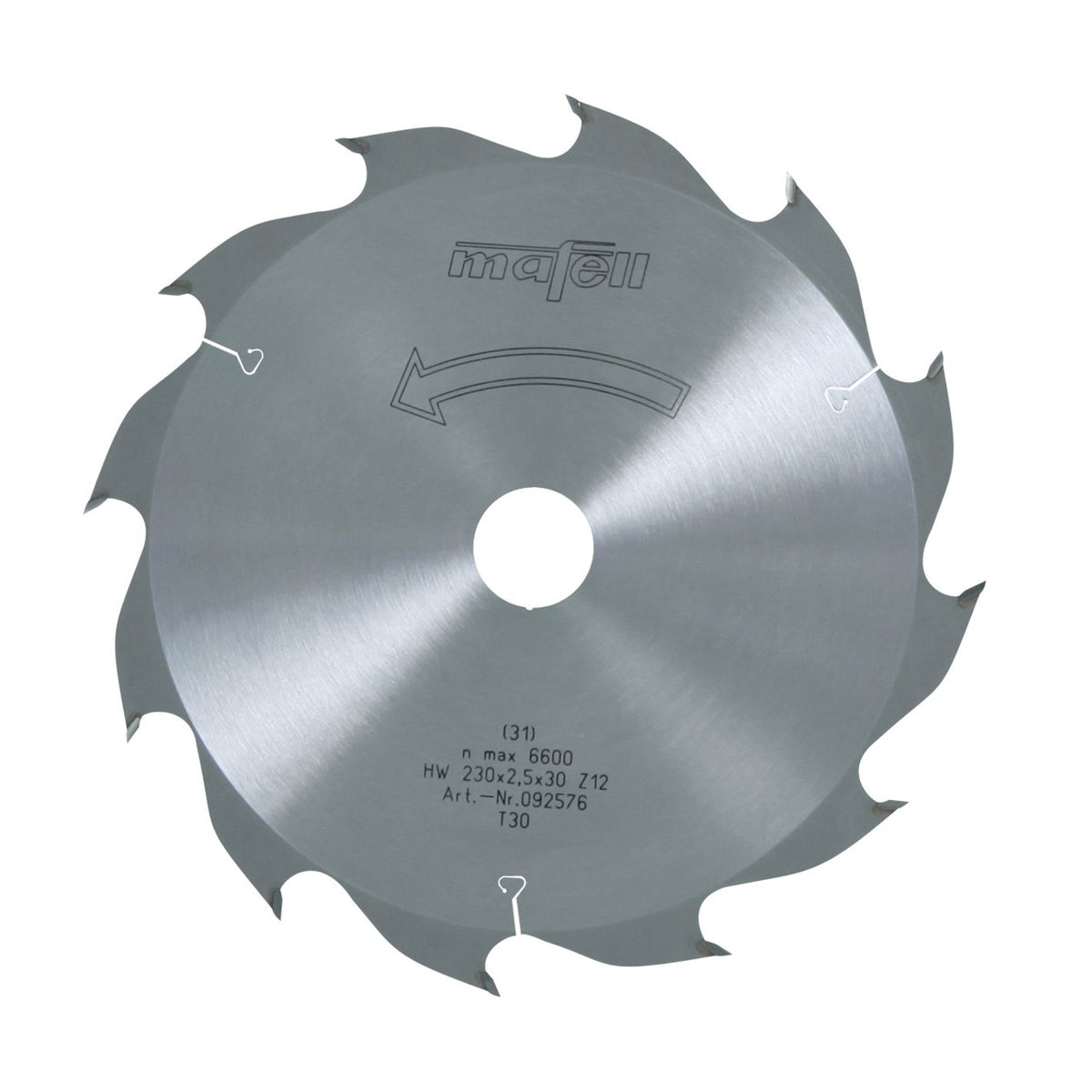 Mafell 230 mm TCT Ripping Saw Blade, 12 Teeth, 30 mm Bore 92576