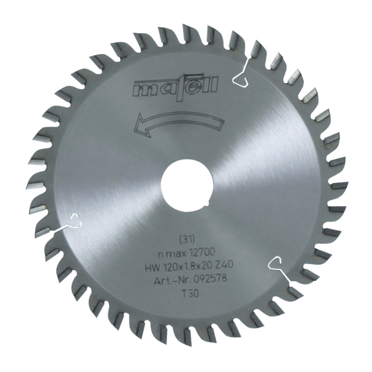 Mafell 4-3/4 in. TCT Laminate Saw Blade, 40 Teeth, 20 mm Bore 92578