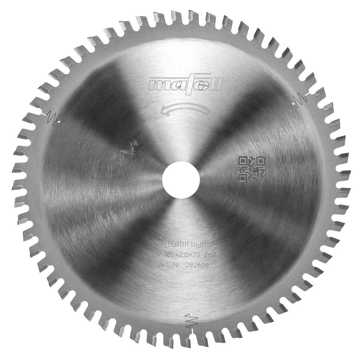 Mafell KSB-AL185 Aluminum Cutting TCT Saw Blade, 185 mm, Z60, 20 mm Bore 92609