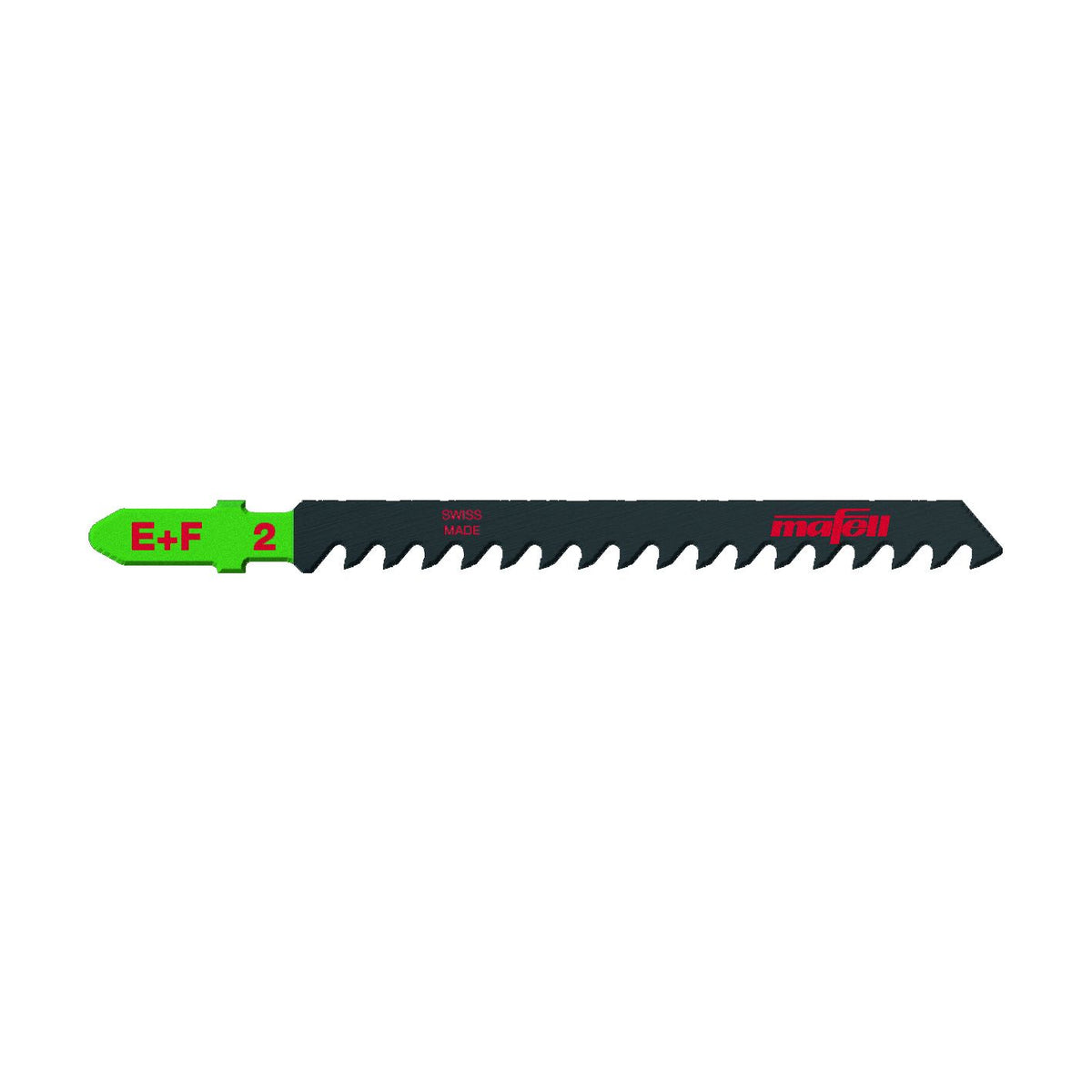 Mafell SSB-EF2 Epoxy+Fiber HM jig saw blade 75 mm with green end and Mafell branding.