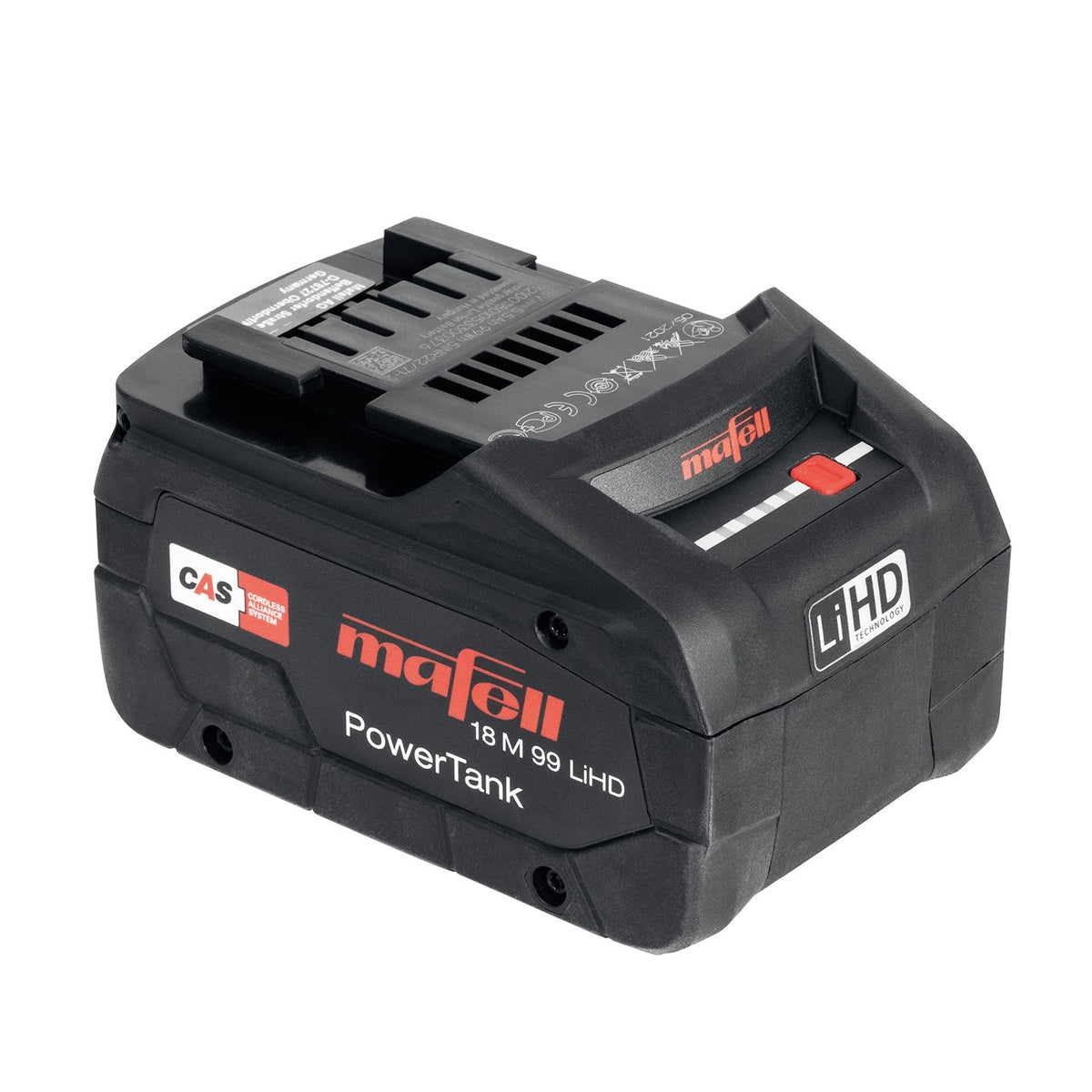 Mafell PowerTank 18 M 99 LiHD battery pack in black with CAS label and red Mafell logo