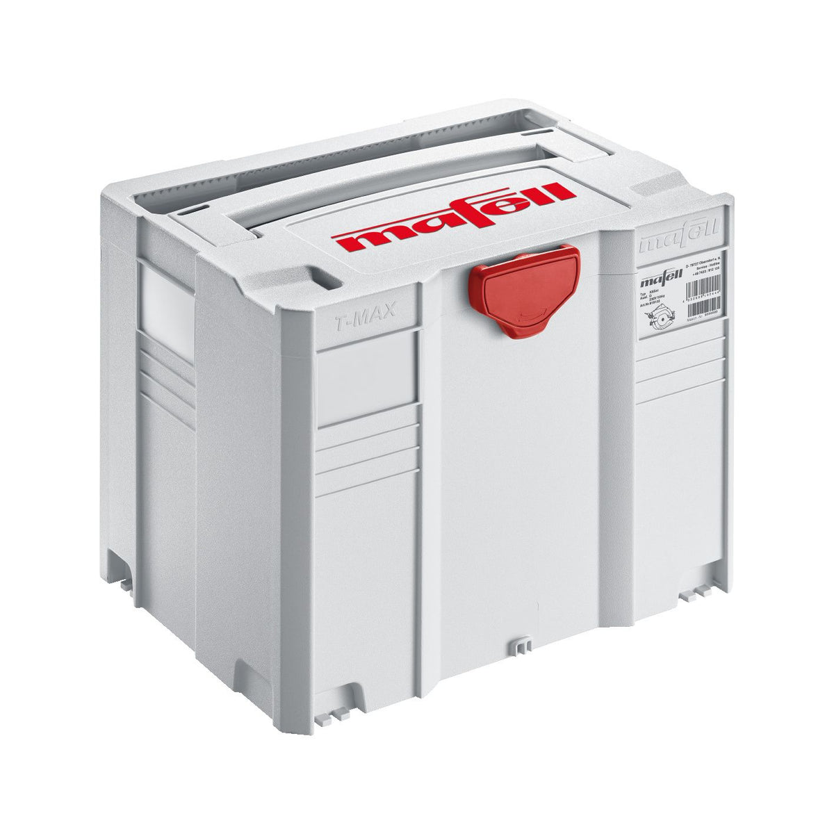 Mafell T-MAX Size IV empty carrying case with red latch and stackable design