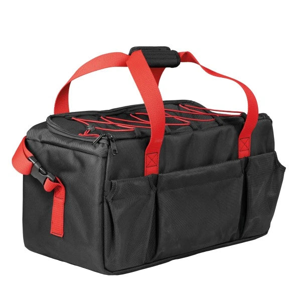 Mafell TZ-WT30 tool bag in black with red carrying handles and multiple exterior pockets for organized storage.