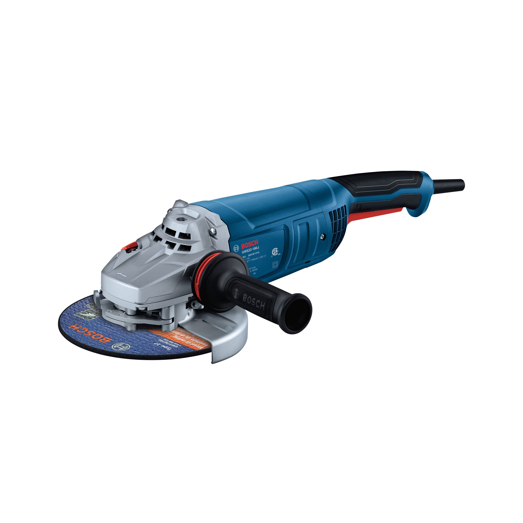 Bosch 7" Large Angle Grinder - 15 Amp with Lock-On Trigger Switch GWS22-180J