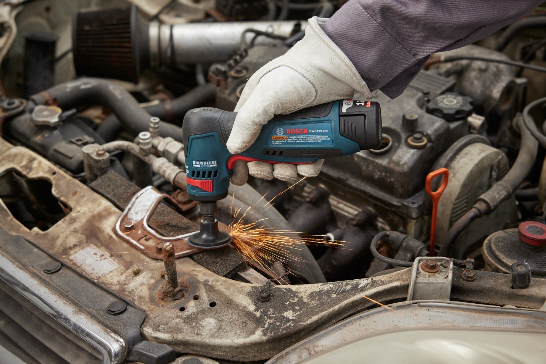 Bosch 12V Max 1/4" Right Angle Die Grinder w/ 2 Batteries GWG12V-20SB23