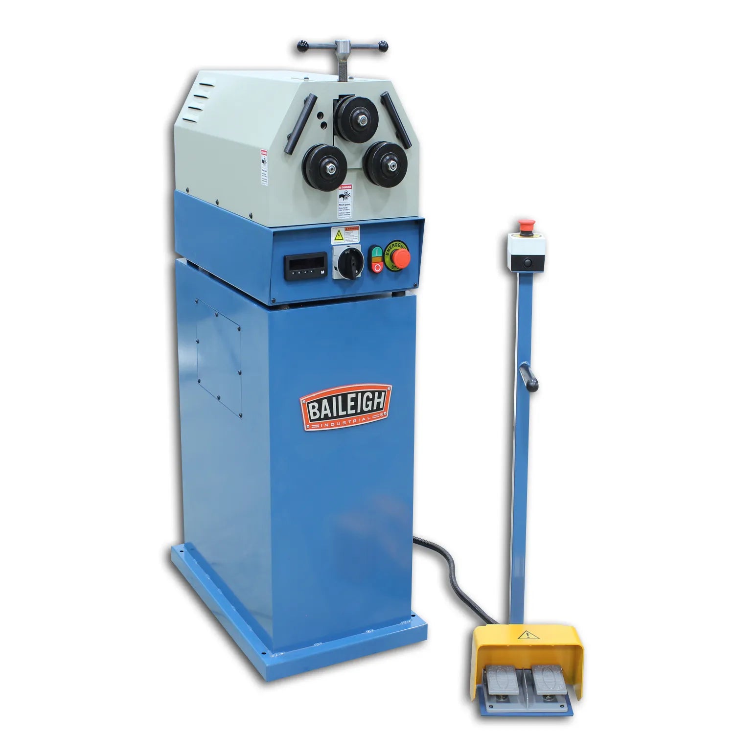 Baileigh R-M20-220, 220V 3Phase Ring and Angle Roll Bender, 2 Driven Rolls, Manual Top Roll, 1006850