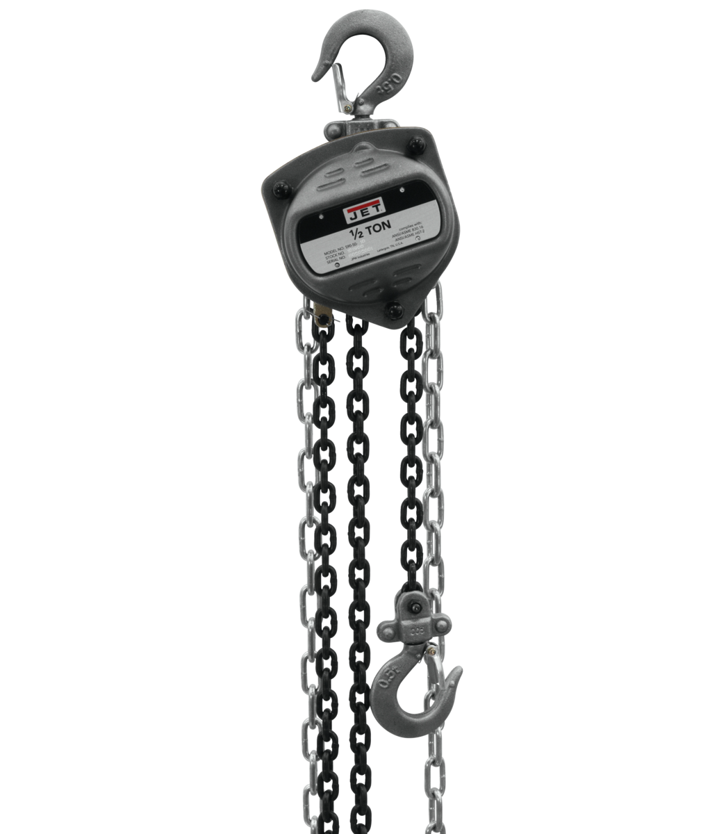 Jet S90 Series Hand Chain Hoist, 1/2 Ton x 15 Foot Lift S90-50-15 101901
