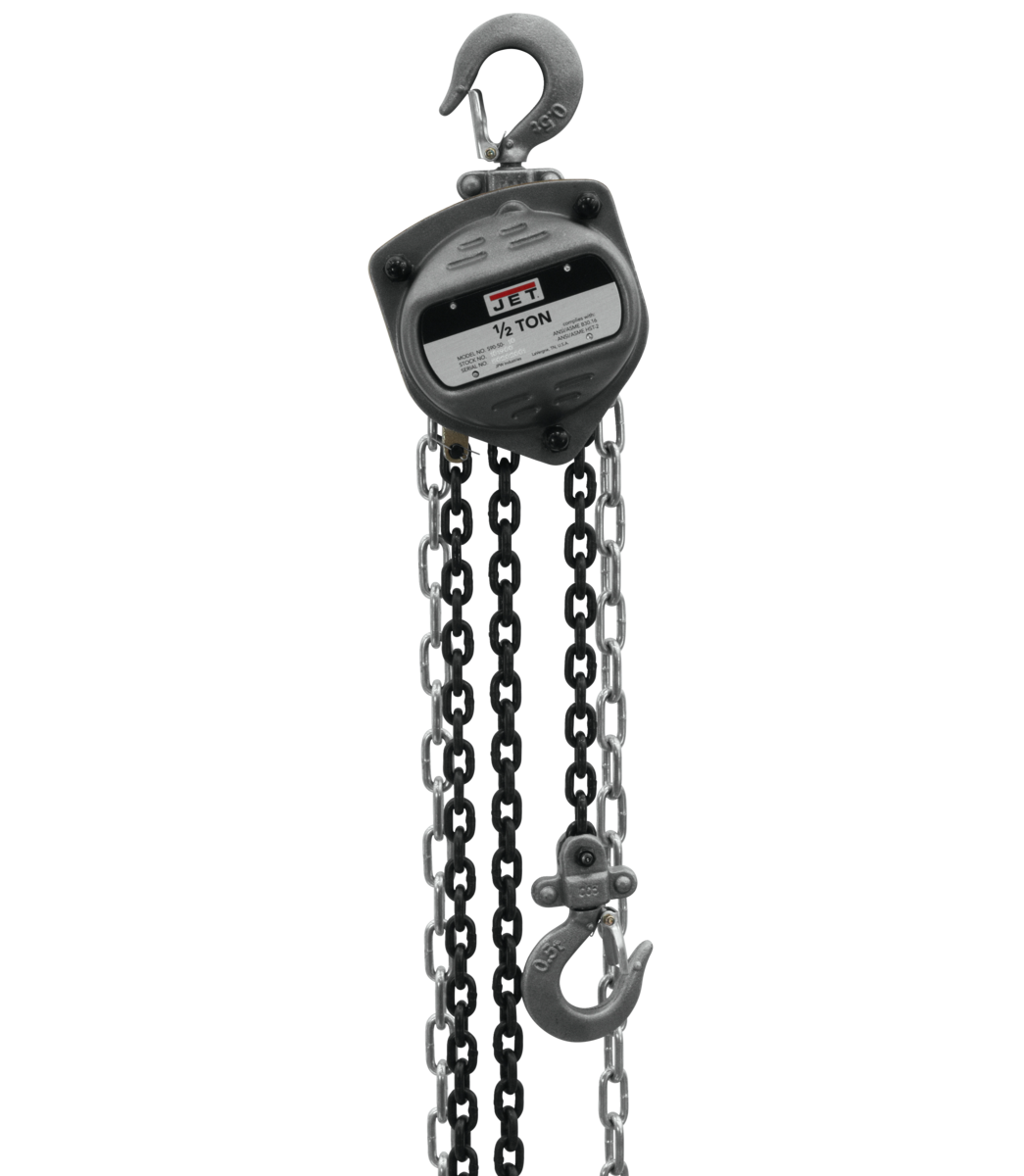 Jet S90 Series Hand Chain Hoist, 1/2 Ton x 20 Foot Lift S90-50-20 101902