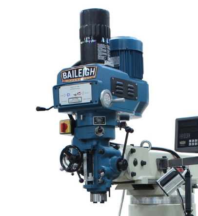 Baileigh VM-1054E-VS;  10" x 54"  Variable Speed Mill, NT40 Spindle, X,Y & Z  Power Feeds, DRO 220V 3Phase 1020696