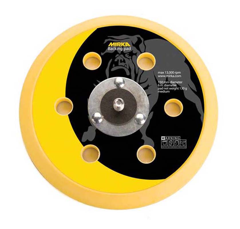 Mirka 6 in. 6 Hole Vinyl Faced Vacuum Pad 5/16 in. x 24 thread, Qty 1 106V