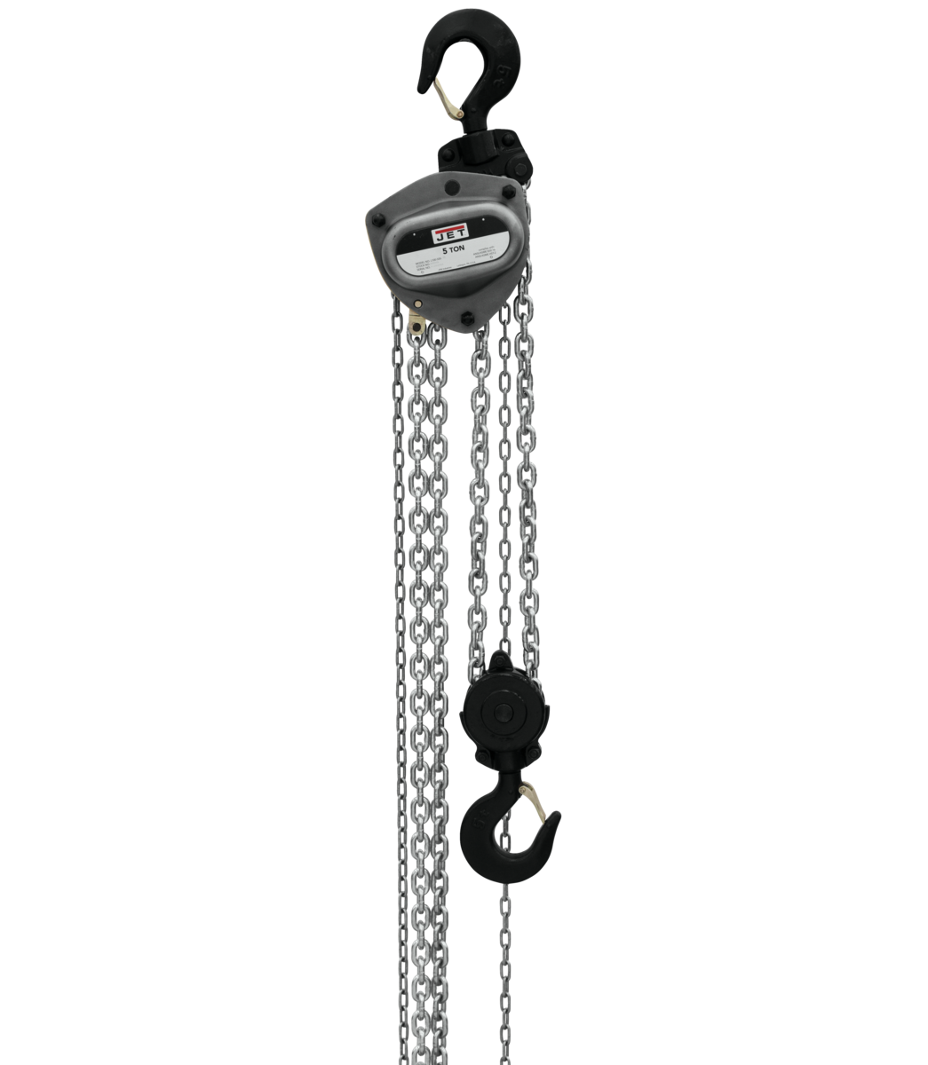 Jet L100-500WO-10, 5 Ton Hand Chain Hoist with 10 ft. Lift and Overload Protection 107100