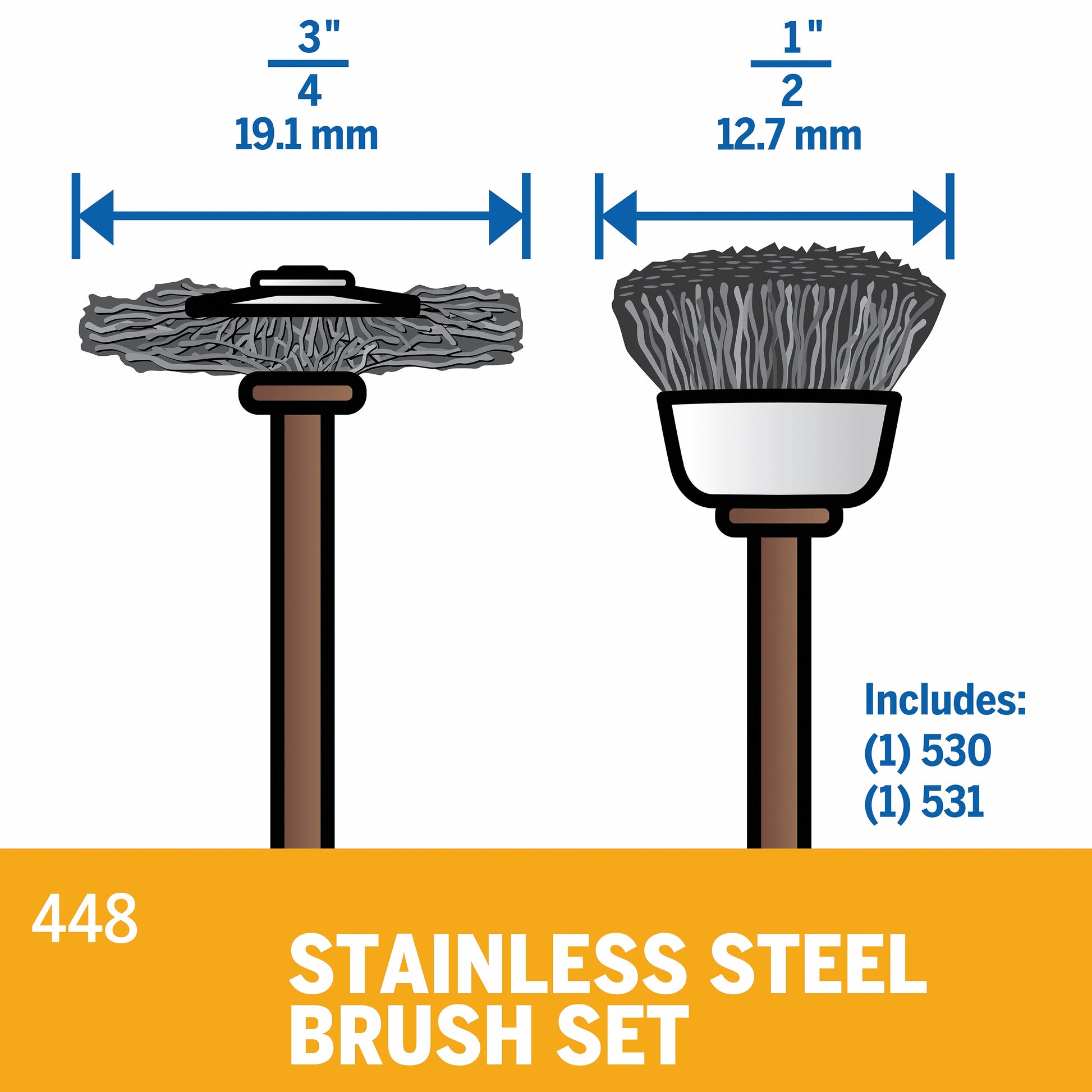 Dremel Stainless Steel Brush 2-Piece Set 448
