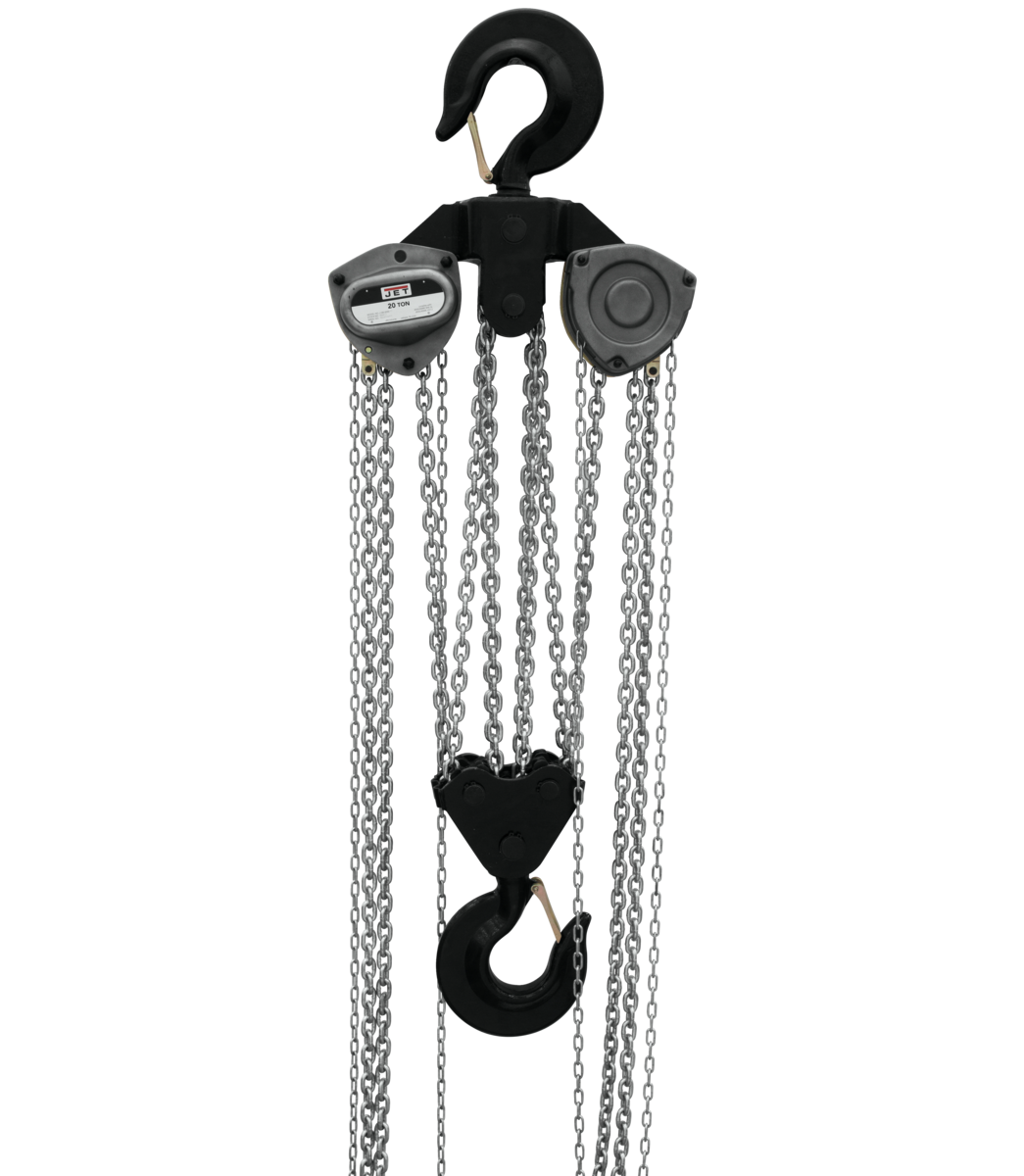 Jet L100-1500WO-15, 15 Ton Hand Chain Hoist with 15 ft. Lift and Overload Protection 109115
