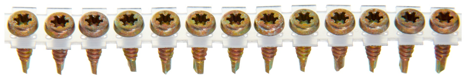 Senco #10 x 3/4", Rex, Yellow Zinc, Flat Pan, Drill, Fine, 1000-Pack 10M075YDK