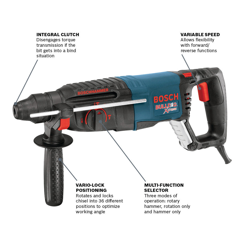 Bosch 1" SDSplus Rotary Hammer, D Handle, 11255VSR