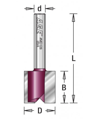 Amana Tool AGE 2 FL 3/4 in Dia. 1/4 in Shank MD128