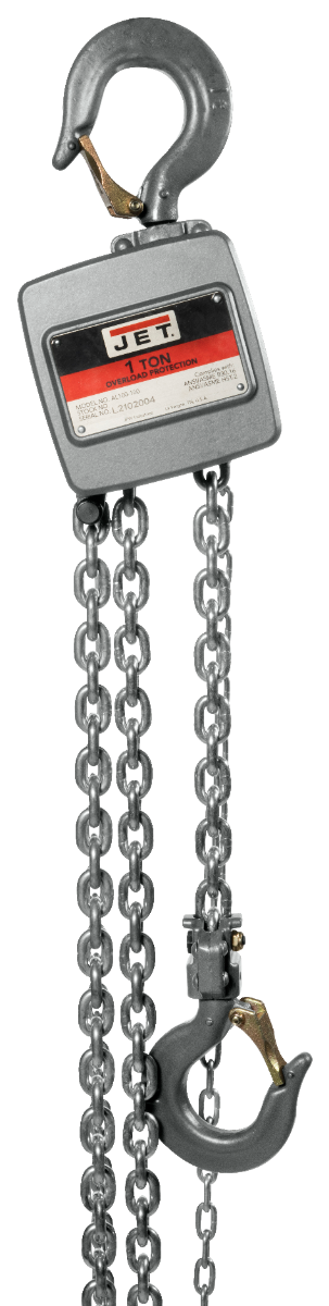 Jet AL100 Series Aluminum Hand Chain Hoist, 1 Ton x 15 Foot Lift AL100-100-15 133115