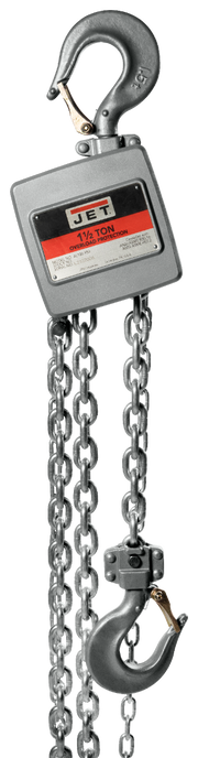 Jet AL100 Series Aluminum Hand Chain Hoist, 1-1/2 Ton x 20 Foot Lift AL100-150-20 133123