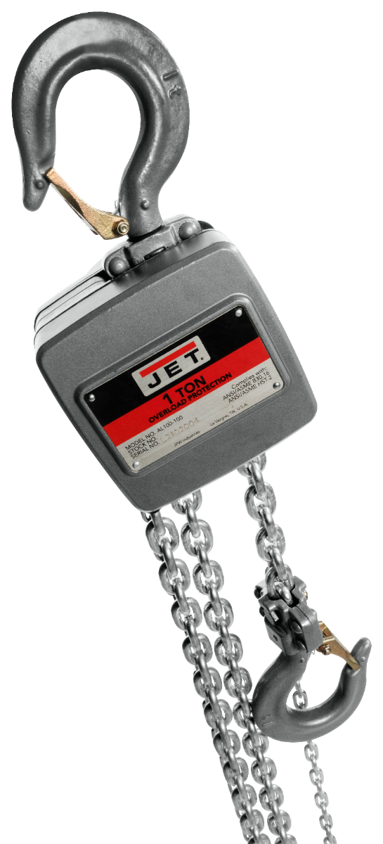 Jet AL100 Series Aluminum Hand Chain Hoist, 1 Ton x 30 Foot Lift AL100-100-30 133130