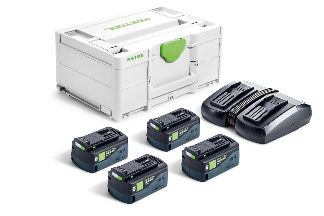 Festool 18V Energy Set 4x 5.0Ah HighPower Batteries with TCL 6 DUO Charger in Systainer 578675