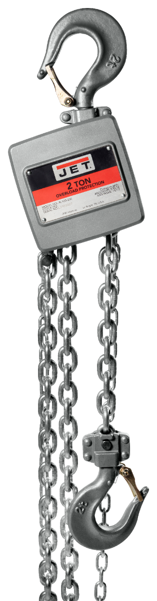 Jet AL100 Series Aluminum Hand Chain Hoist, 2 Ton x 20 Foot Lift AL100-200-20 133220