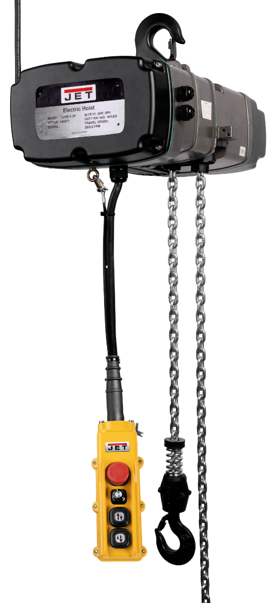Jet 140244, TS200-230-080 2-Ton Electric Hoist w/ 80 ft. LFT 3PH 140244