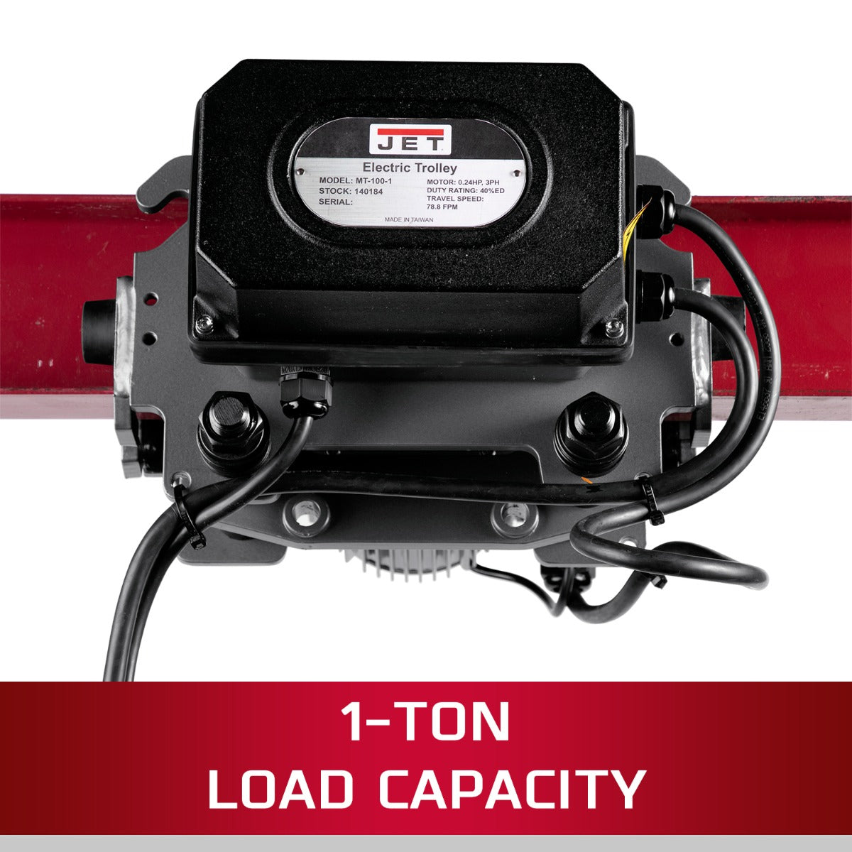  JET MT100-4 1-TON ELECTRIC TROLLEY 460V