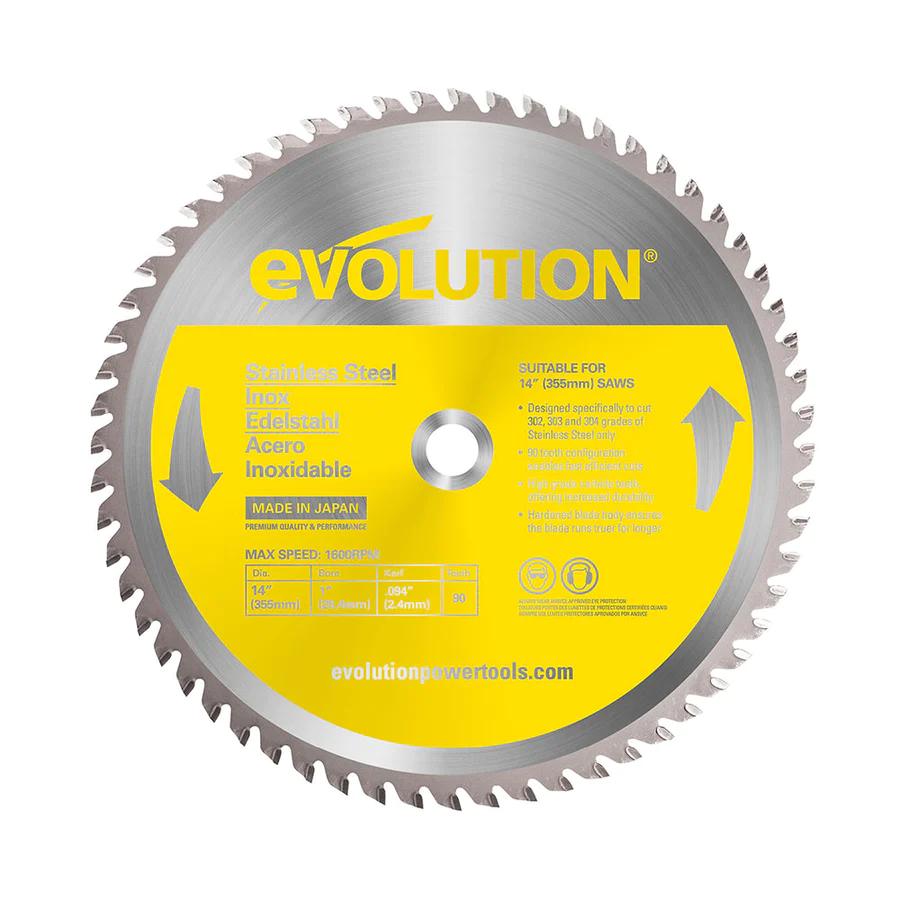 Evolution 14" Stainless Steel TCT Blade, 90T, 1" Arbor 14BLADESSN