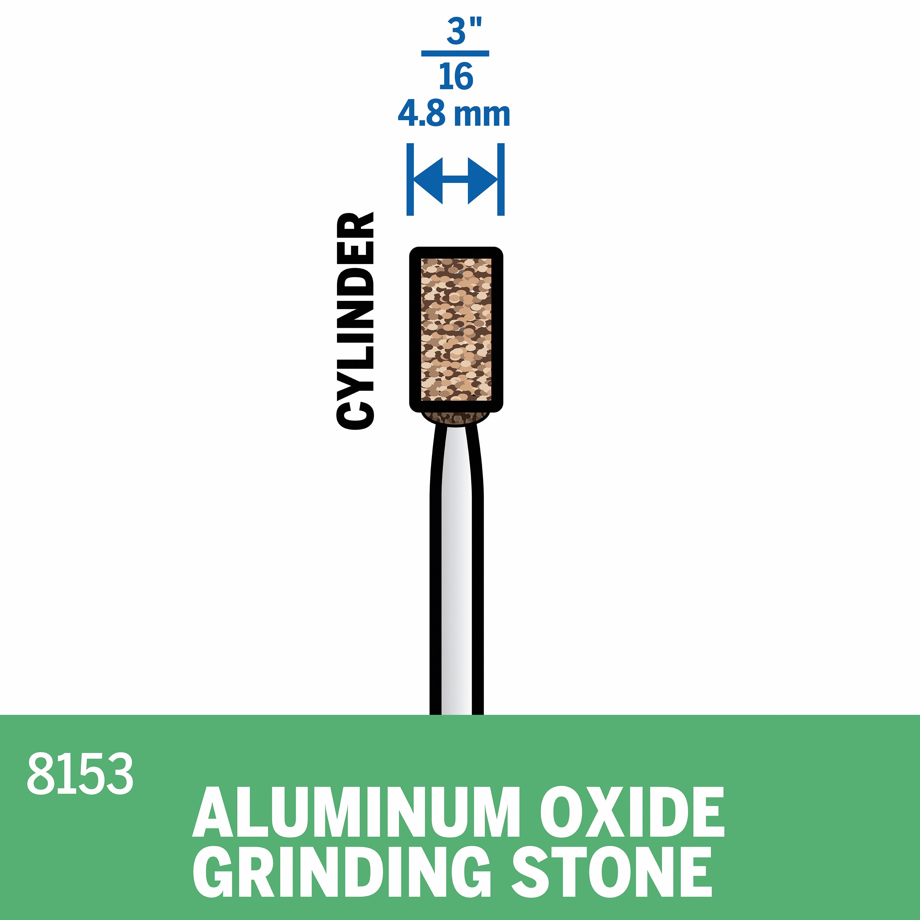 Dremel 3/16 in. Aluminum Oxide Grinding Stone 8153