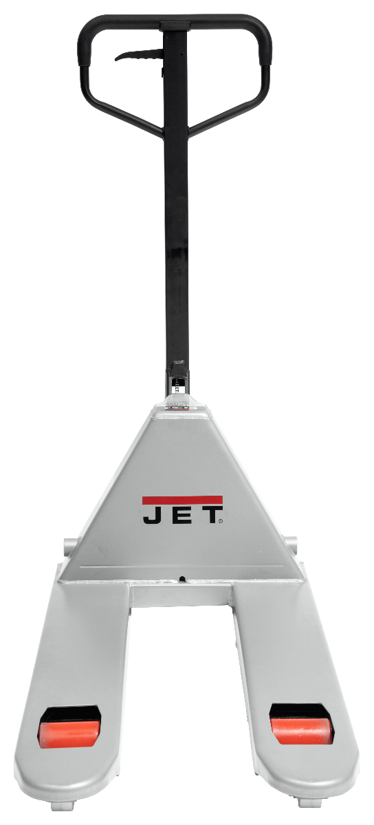 JT161004 JET® J Series Pallet Trucks are available in 6 different configurations. Each JET J Series Pallet Truck has a low profile of 2-1/2 inches, varying widths of 16 to 27 inches, and multiple lengths from 36 to 48 inches.
