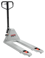 JT161005 20in x 42in Pallet Truck With 5500 LB Capacity. 2/12 inch low profile. Polyurethane 6-1/4 x 2 inch steer wheels.
